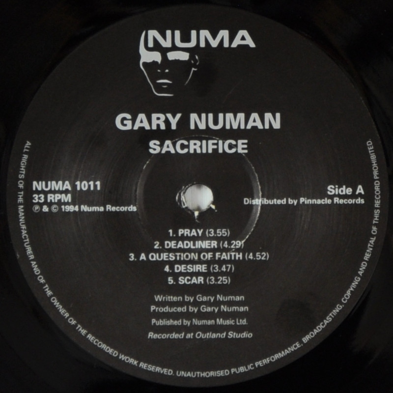 Gary Numan - Sacrifice Lyrics and Tracklist